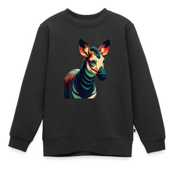 Okapi Cartoon Character Colorful Pet Animal - Kids Premium Organic Sweatshirt - black - Front - AI Model Kid Female (0cm)