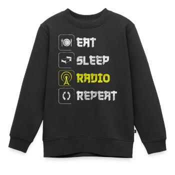 Podcast Funkwelle Frequenz - Kinder Premium Organic Sweatshirt - Schwarz - Vorne - AI Model Kid Female (0cm)