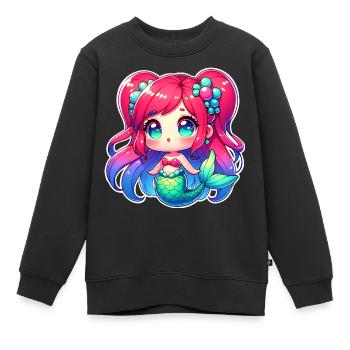 Meerjungfrau - Kinder Premium Organic Sweatshirt - Schwarz - Vorne - AI Model Kid Female (0cm)