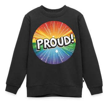 Fierté LGBTQ - Sweat Premium enfant bio - noir - Devant - AI Model Kid Female (0cm)