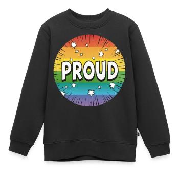 Fierté LGBTQ - Sweat Premium enfant bio - noir - Devant - AI Model Kid Female (0cm)