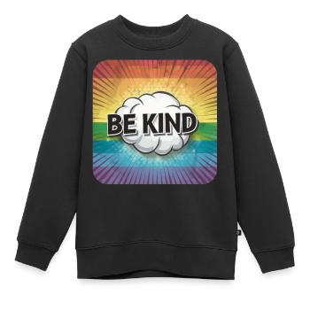 LGBTQ Soyez gentil - Sweat Premium enfant bio - noir - Devant - AI Model Kid Female (0cm)