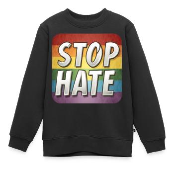 LGBTQ Stop Hate - Kinder Premium Organic Sweatshirt - Schwarz - Vorne - AI Model Kid Female (0cm)