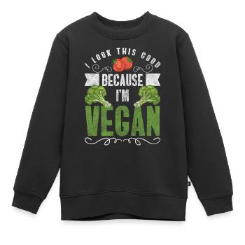 Vegan Veganismus Natur Ethik - Kinder Premium Organic Sweatshirt - Schwarz - Vorne - AI Model Kid Female (0cm)