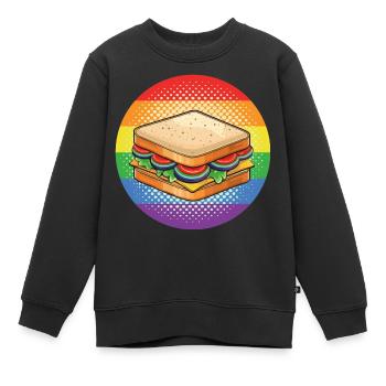 LGBTQ Sandwich - Sweat Premium enfant bio - noir - Devant - AI Model Kid Female (0cm)