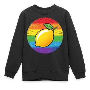 LGBTQ Citron Lime - Sweat Premium enfant bio - noir - Devant - AI Model Kid Female (0cm)