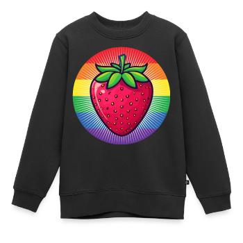 Fraise LGBTQ - Sweat Premium enfant bio - noir - Devant - AI Model Kid Female (0cm)