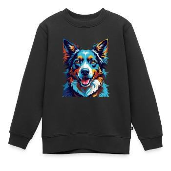 Karpaten Schäferhund Hunderasse Karikatur Kawaii - Kinder Premium Organic Sweatshirt - Schwarz - Vorne - AI Model Kid Female (0cm)