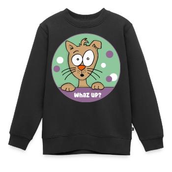 Whaz up? - Kinder Premium Organic Sweatshirt - Schwarz - Vorne - AI Model Kid Female (0cm)