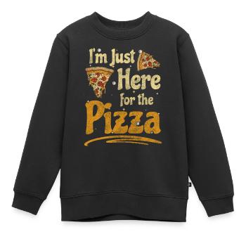 Pizza Pizzaofen Restaurant Lecker - Kinder Premium Organic Sweatshirt - Schwarz - Vorne - AI Model Kid Female (0cm)
