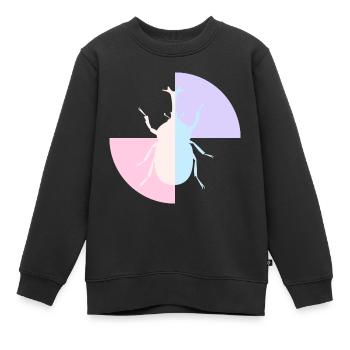Duo Gelb Pastellblau - Kinder Premium Organic Sweatshirt - Schwarz - Vorne - AI Model Kid Female (0cm)
