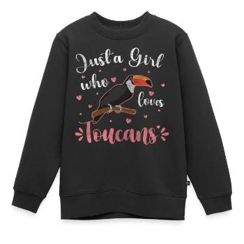 Tukan Tropen Schnabel Fliegen - Kinder Premium Organic Sweatshirt - Schwarz - Vorne - AI Model Kid Female (0cm)