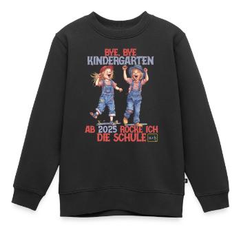 Bye bye Kindergarten ab 2025 rocke ich die Schule - Kinder Premium Organic Sweatshirt - Schwarz - Vorne - AI Model Kid Female (0cm)