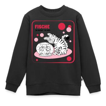 Sternzeichen Fische - Kinder Premium Organic Sweatshirt - Schwarz - Vorne - AI Model Kid Female (0cm)