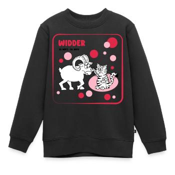 Sternzeichen Widder - Kinder Premium Organic Sweatshirt - Schwarz - Vorne - AI Model Kid Female (0cm)