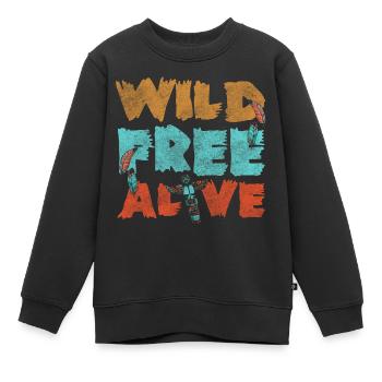 Rituel Totémique Aztèque - Sweat Premium enfant bio - noir - Devant - AI Model Kid Female (0cm)