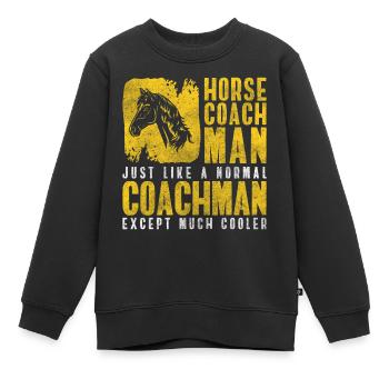 Pferdekutscher Reiten Gast Reiter - Kinder Premium Organic Sweatshirt - Schwarz - Vorne - AI Model Kid Female (0cm)