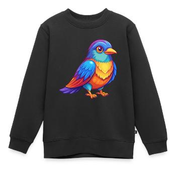 Kuckuck Bunte Kawaii Cartoon Figur Clipart - Kinder Premium Organic Sweatshirt - Schwarz - Vorne - AI Model Kid Female (0cm)