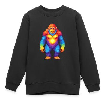 Big Foot Bunte Kawaii Cartoon Figur Clipart - Kinder Premium Organic Sweatshirt - Schwarz - Vorne - AI Model Kid Female (0cm)