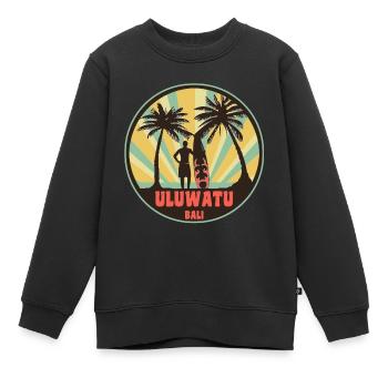 Uluwatu Surf Spot Bali - Sweat Premium enfant bio - noir - Devant - AI Model Kid Female (0cm)