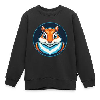 Chipmunk mignon Kawaii dessin animé Animal Animal Logo - Sweat Premium enfant bio - noir - Devant - AI Model Kid Female (0cm)