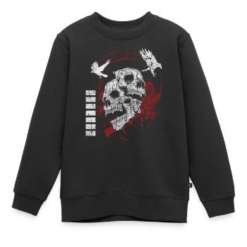 Tatouage Cool Raven Trash - Sweat Premium enfant bio - noir - Devant - AI Model Kid Female (0cm)