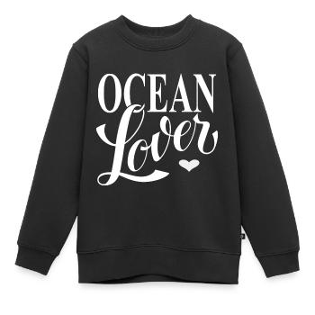 Ocean Lover - Designed by KissingLetters - Kinder Premium Organic Sweatshirt - Schwarz - Vorne - AI Model Kid Female (0cm)