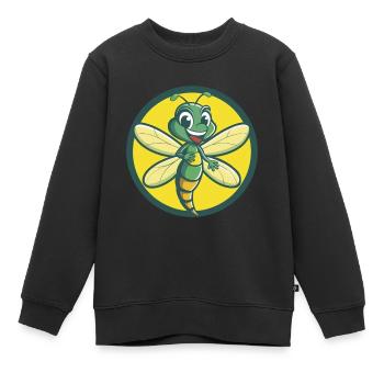 Dragonfly Cute Kawaii Cartoon Clipart Pet Animal - Kids Premium Organic Sweatshirt - black - Front - AI Model Kid Female (0cm)