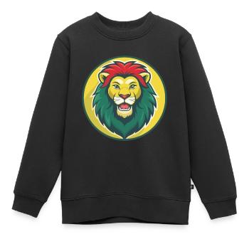 Lion mignon Kawaii dessin animé Clipart Animal de compagnie - Sweat Premium enfant bio - noir - Devant - AI Model Kid Female (0cm)