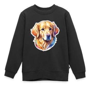 Aquarelles Golden Retriever - Sweat Premium enfant bio - noir - Devant - AI Model Kid Female (0cm)