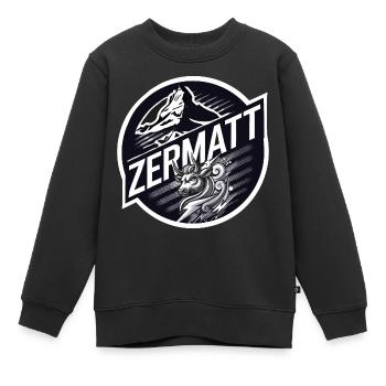 Zermatt, vache d'hérens,eringer - Sweat Premium enfant bio - noir - Devant - AI Model Kid Female (0cm)
