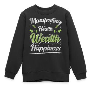 Argent Fortune Bonheur - Sweat Premium enfant bio - noir - Devant - AI Model Kid Female (0cm)
