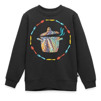 topf e 120 - Kinder Premium Organic Sweatshirt - Schwarz - Vorne - AI Model Kid Female (0cm)