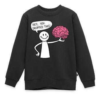 Allumette avec cerveau drôle disant sans cervelle - Sweat Premium enfant bio - noir - Devant - AI Model Kid Female (0cm)