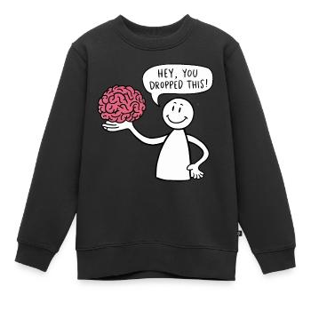 Allumette avec cerveau drôle disant sans cervelle - Sweat Premium enfant bio - noir - Devant - AI Model Kid Female (0cm)