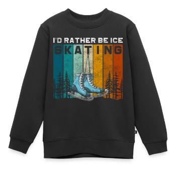 Schlittschuhe Hobby - Kinder Premium Organic Sweatshirt - Schwarz - Vorne - AI Model Kid Female (0cm)