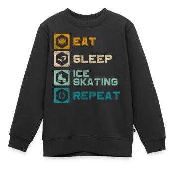 patineurs patinoires patinoire hobby patinage de vitesse - Sweat Premium enfant bio - noir - Devant - AI Model Kid Female (0cm)