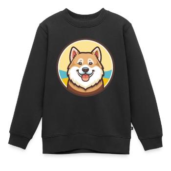 Argentinische Polarhunderasse Cartoon Kawaii Clipart - Kinder Premium Organic Sweatshirt - Schwarz - Vorne - AI Model Kid Female (0cm)