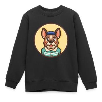 Braque Saint Germain Chien Race Dessin Animé Kawaii Pet - Sweat Premium enfant bio - noir - Devant - AI Model Kid Female (0cm)