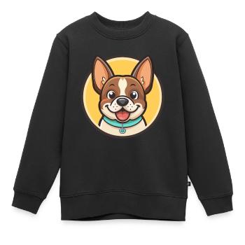 Castro Laboreiro Hunderasse Cartoon Kawaii Clipart - Kinder Premium Organic Sweatshirt - Schwarz - Vorne - AI Model Kid Female (0cm)