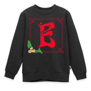 jugendstil e rot - Kinder Premium Organic Sweatshirt - Schwarz - Vorne - AI Model Kid Female (0cm)