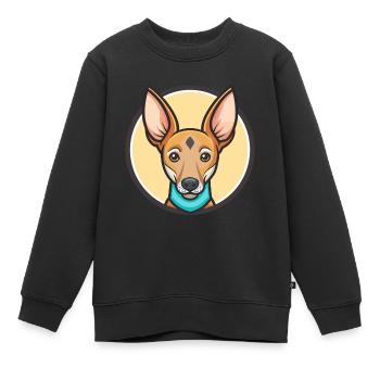 Cirneco Dell Etna Hunderasse Cartoon Kawaii Clipart - Kinder Premium Organic Sweatshirt - Schwarz - Vorne - AI Model Kid Female (0cm)