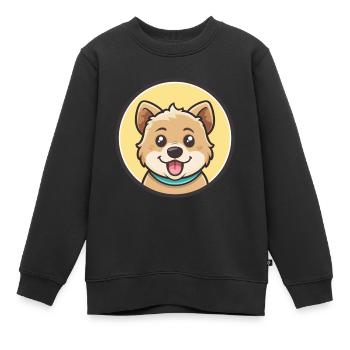 Race de chien dessin animé Kawaii Clipart Illustration - Sweat Premium enfant bio - noir - Devant - AI Model Kid Female (0cm)