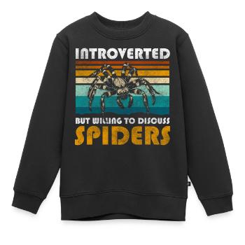insecte mordant une araignée - Sweat Premium enfant bio - noir - Devant - AI Model Kid Female (0cm)
