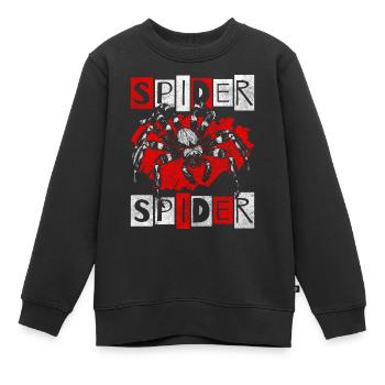 Toile d’araignée Proie Insecte - Sweat Premium enfant bio - noir - Devant - AI Model Kid Female (0cm)