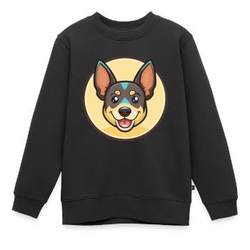 Lancashire Heeler Hunderasse Cartoon Kawaii Clipart - Kinder Premium Organic Sweatshirt - Schwarz - Vorne - AI Model Kid Female (0cm)