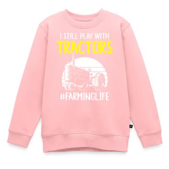 L’écurie des agriculteurs proteste - Sweat Premium enfant bio - rose - Devant - AI Model Kid Female (0cm)