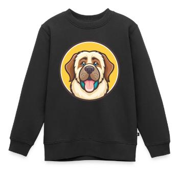 Pyrenäenmastiff-Hunderasse-Cartoon-Kawaii-Clipart - Kinder Premium Organic Sweatshirt - Schwarz - Vorne - AI Model Kid Female (0cm)