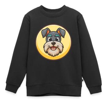 Schnauzer standard race de chien dessin animé Kawaii - Sweat Premium enfant bio - noir - Devant - AI Model Kid Female (0cm)