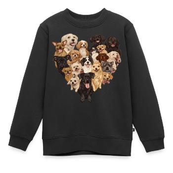 Dog love - Kids Premium Organic Sweatshirt - black - Front - AI Model Kid Female (0cm)